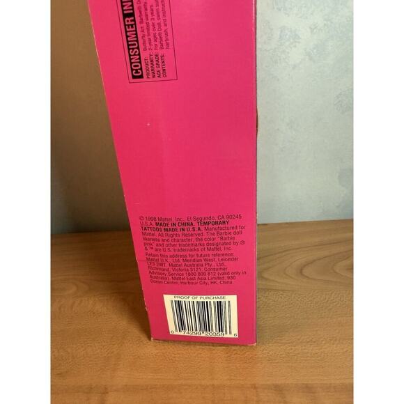 Barbie #20359 ln Box 1998 Butterfly Art Barbie Doll Figure NO Tattoos - Picture 5 of 9